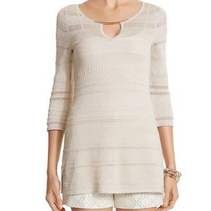 White House Black Market Gold Keyhole Tunic Size M